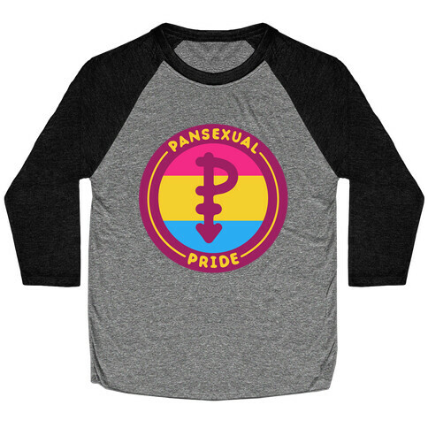 Pansexual Pride Patch White Print Baseball Tee