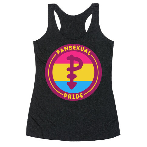 Pansexual Pride Patch White Print Racerback Tank Top