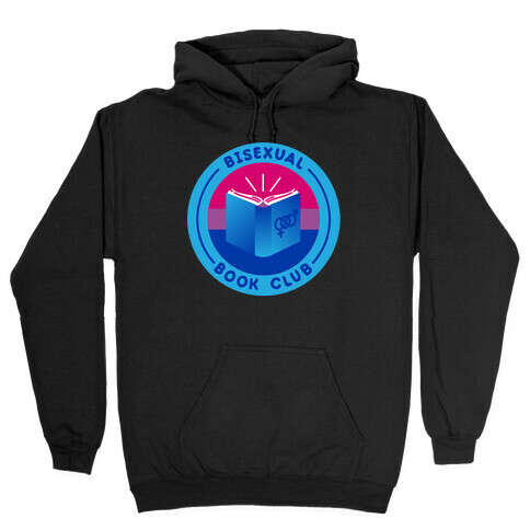 Bisexual Book Club Patch White Print Hooded Sweatshirt