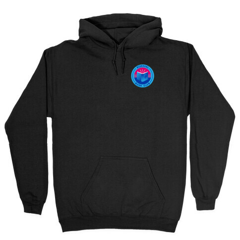 Bisexual Book Club Patch Version 2 White Print Hooded Sweatshirt