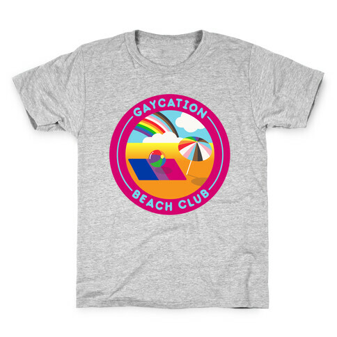 Gaycation Beach Club Patch Kids T-Shirt