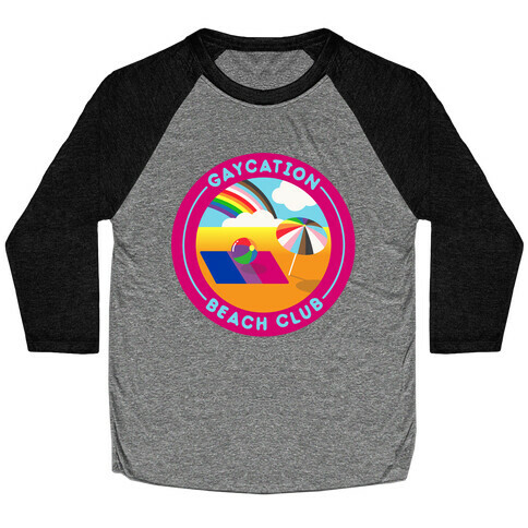 Gaycation Beach Club Patch Baseball Tee