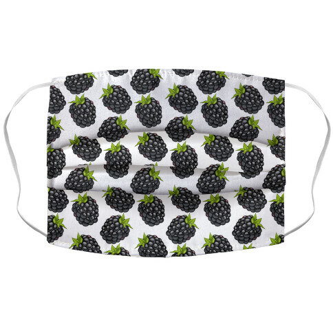 Blackberry Pattern White Accordion Face Mask