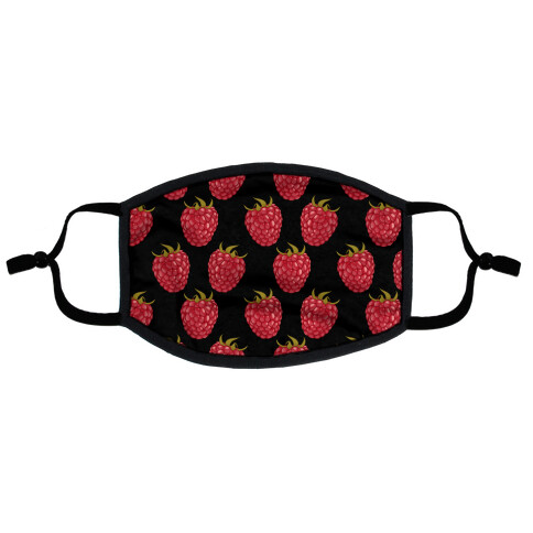 Raspberry Pattern Black Flat Face Mask