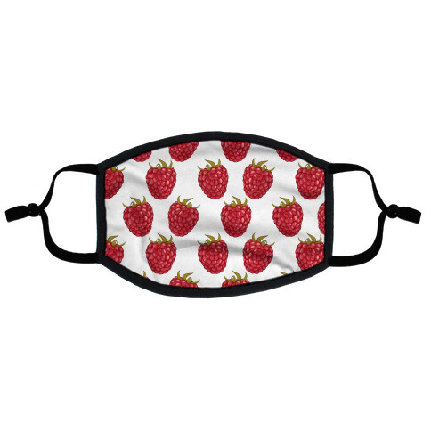 Raspberry Pattern White Flat Face Mask