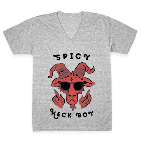 Spicy Heck Boy (With Cool Shades) V-Neck Tee Shirt