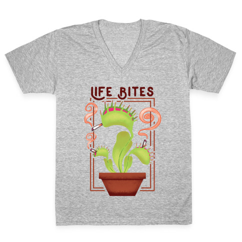 Life Bites Venus Flytrap V-Neck Tee Shirt