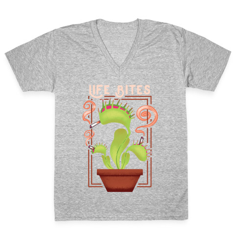 Life Bites Venus Flytrap V-Neck Tee Shirt