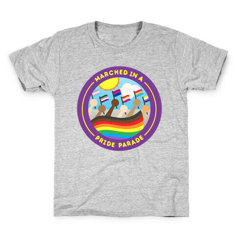 Marched In A Pride Parade Patch Kids T-Shirt