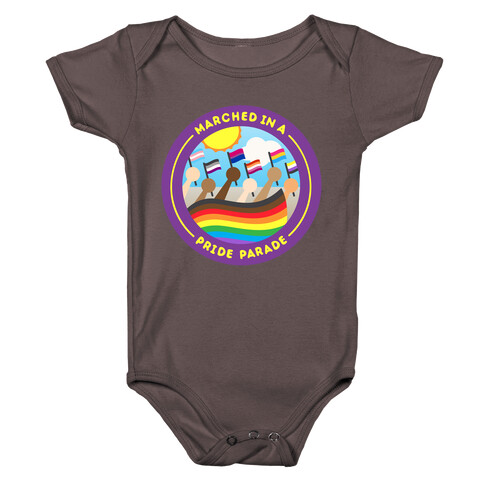 Marched In A Pride Parade Patch White Print Baby One-Piece