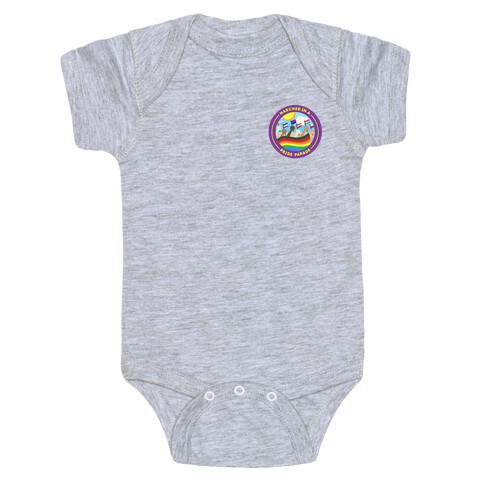 Marched In A Pride Parade Patch Version 2 White Print Baby One-Piece