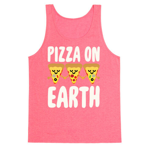 Pizza On Earth White Print Tank Top