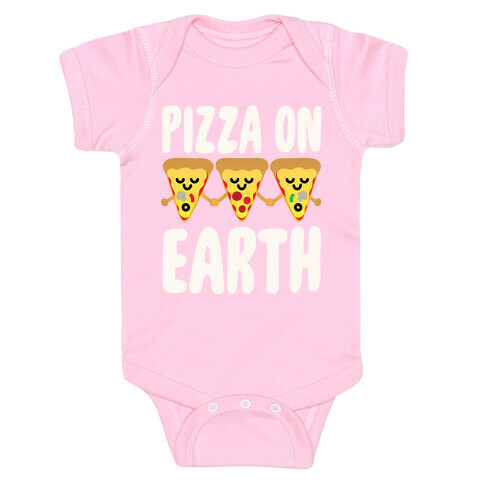 Pizza On Earth White Print Baby One-Piece