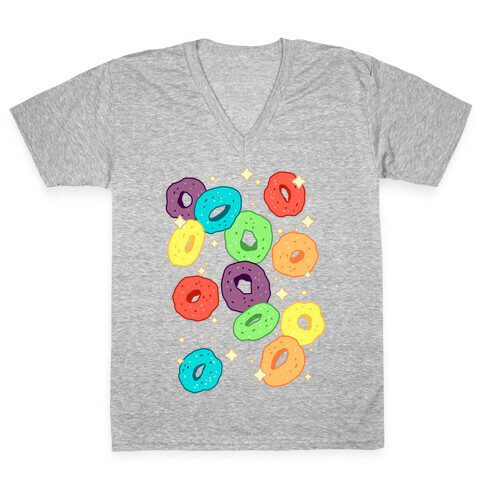 Spacey Fruity Cereal V-Neck Tee Shirt