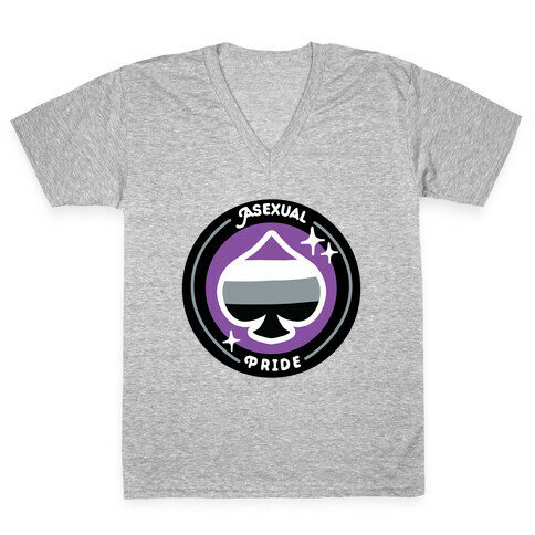 Asexual Pride Patch V-Neck Tee Shirt