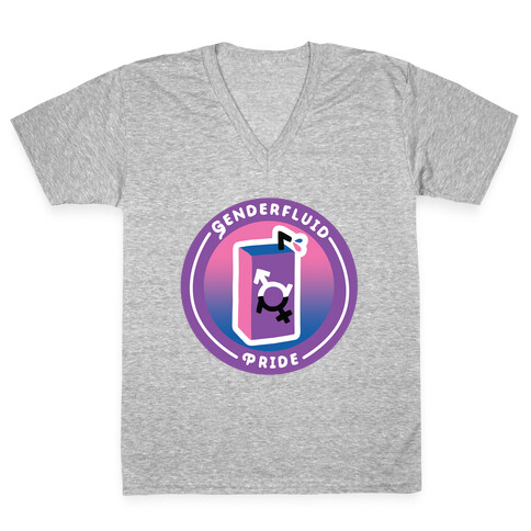 Genderfluid Pride Patch V-Neck Tee Shirt