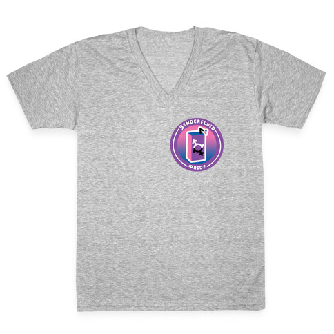 Genderfluid Pride Patch V-Neck Tee Shirt