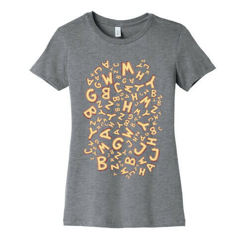 Alphabet Soup Pattern Womens T-Shirt