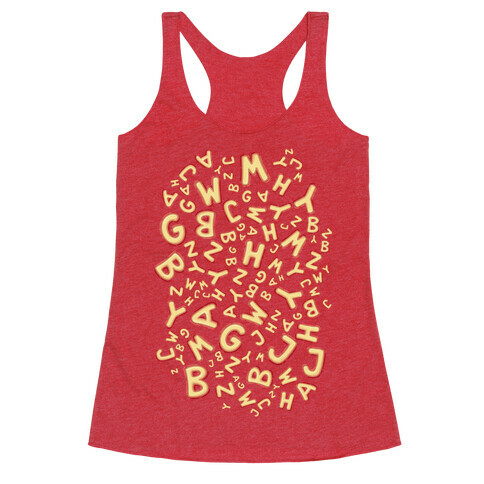 Alphabet Soup Pattern Racerback Tank Top