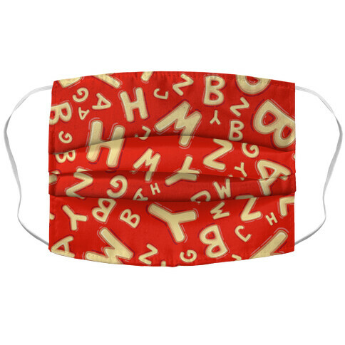 Alphabet Soup Pattern Accordion Face Mask