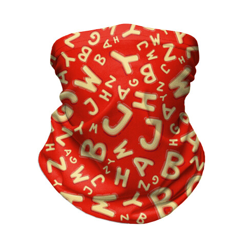 Alphabet Soup Pattern Neck Gaiter