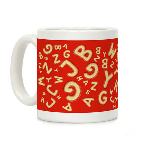 Alphabet Soup Pattern Coffee Mug