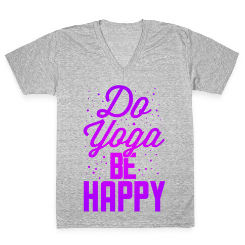 Do Yoga Be Happy V-Neck Tee Shirt