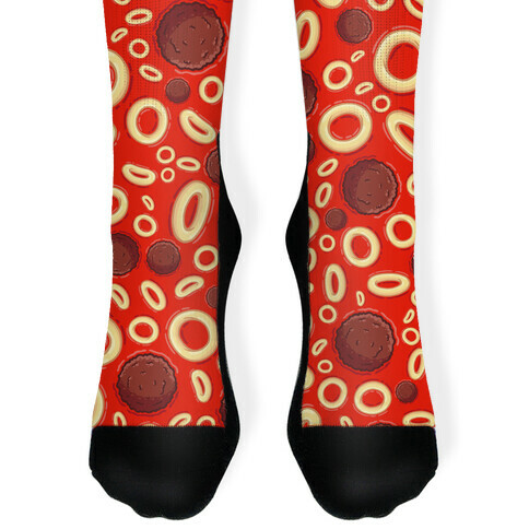 Spaghettios With Meatballs Pattern Sock