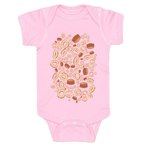 Spaghettios With Franks Pattern Baby One-Piece
