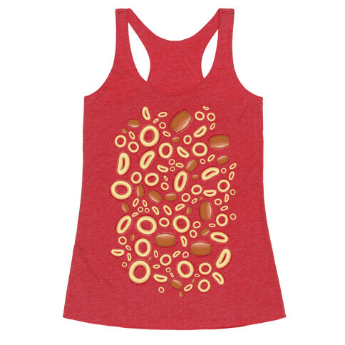 Spaghettios With Franks Pattern Racerback Tank Top