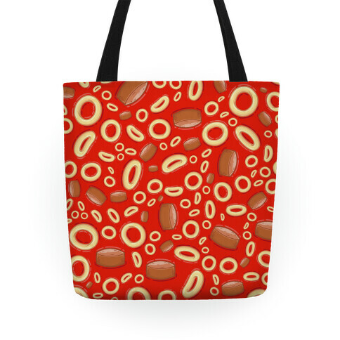 Spaghettios With Franks Pattern Tote