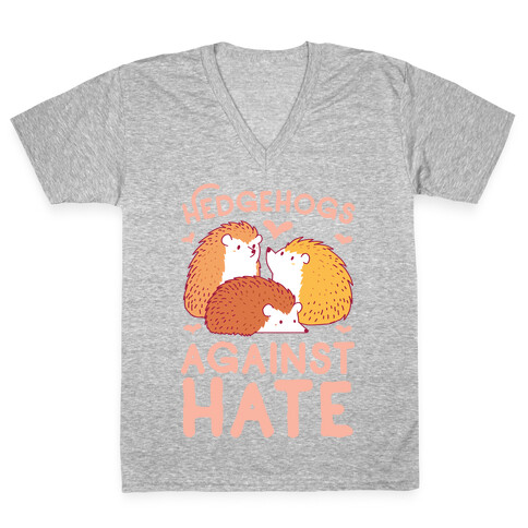 Hedgehogs Against Hate V-Neck Tee Shirt