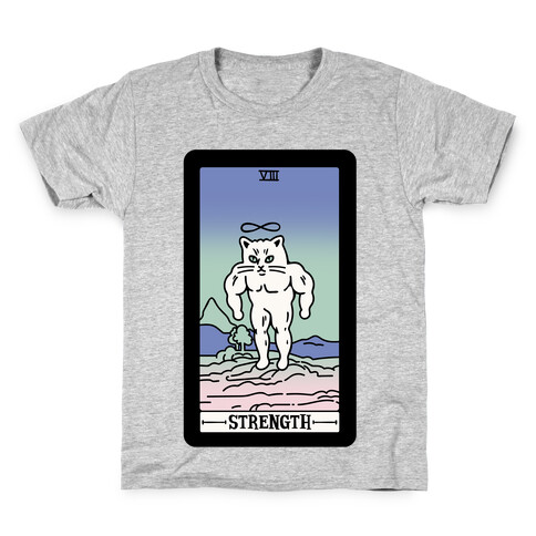 Strength Cat Meme Tarot Card Kids T-Shirt