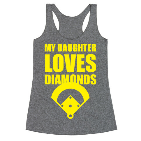 My Daughter Loves Diamonds (Softball) Racerback Tank Top