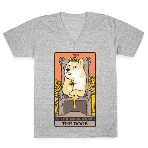 The Doge Tarot Parody V-Neck Tee Shirt