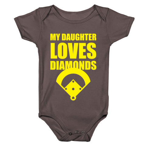 My Daughter Loves Diamonds (Softball) Baby One-Piece