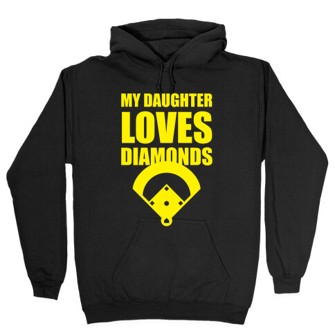 My Daughter Loves Diamonds (Softball) Hooded Sweatshirt