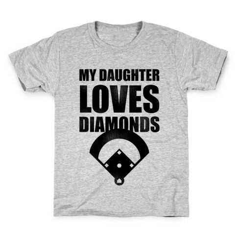 My Daughter Loves Diamonds Vintage (Softball) Kids T-Shirt