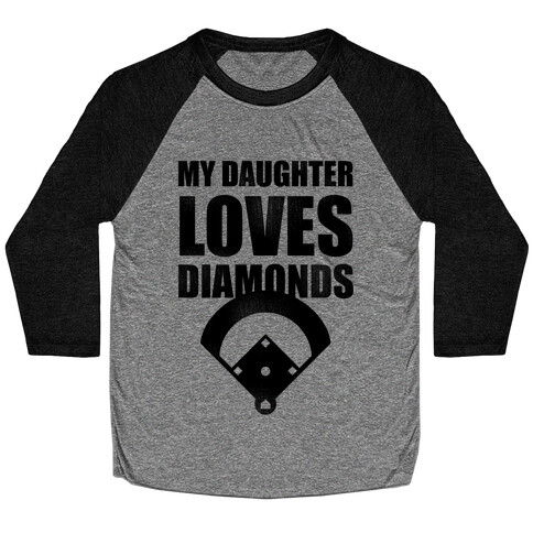 My Daughter Loves Diamonds Vintage (Softball) Baseball Tee
