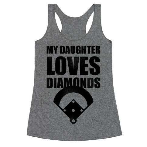 My Daughter Loves Diamonds Vintage (Softball) Racerback Tank Top