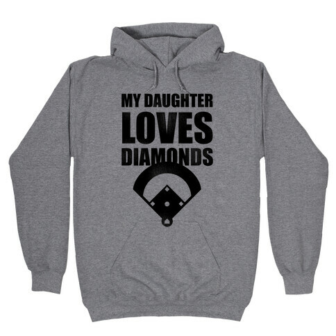My Daughter Loves Diamonds Vintage (Softball) Hooded Sweatshirt