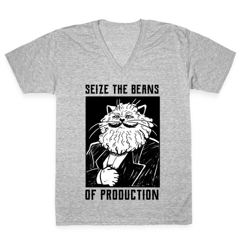 Seize the Beans of Production V-Neck Tee Shirt