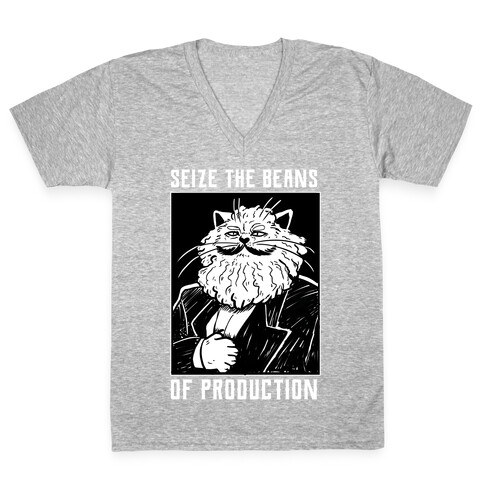 Seize the Beans of Production V-Neck Tee Shirt