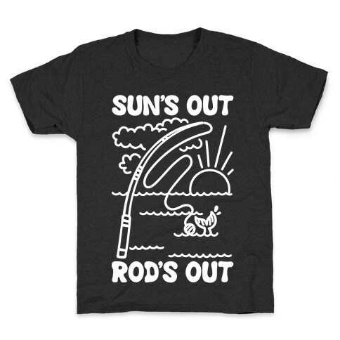 Sun's Out Rods Out White Print Kids T-Shirt