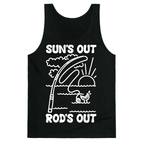 Sun's Out Rods Out White Print Tank Top