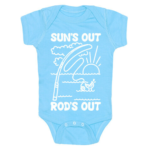 Sun's Out Rods Out White Print Baby One-Piece