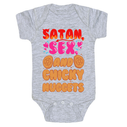 Satan, Sex, and Chicky Nuggets Baby One-Piece
