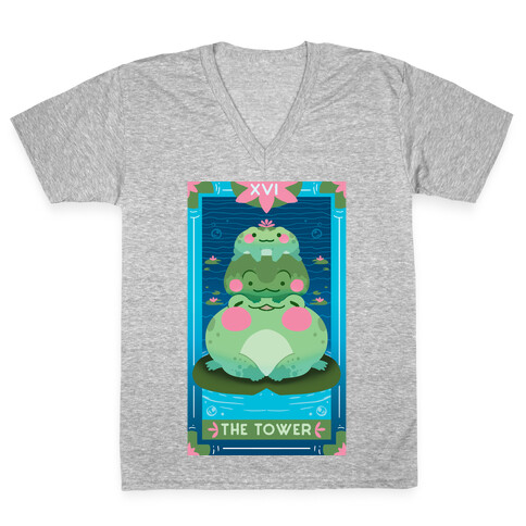 The Tower of Frogs V-Neck Tee Shirt