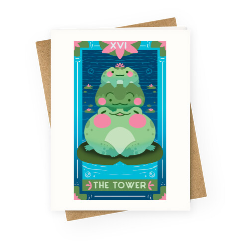 The Tower of Frogs Greeting Card