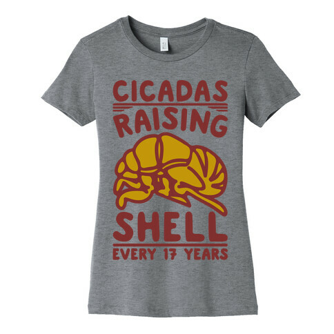 Cicadas Raising Shell White Print Womens T-Shirt